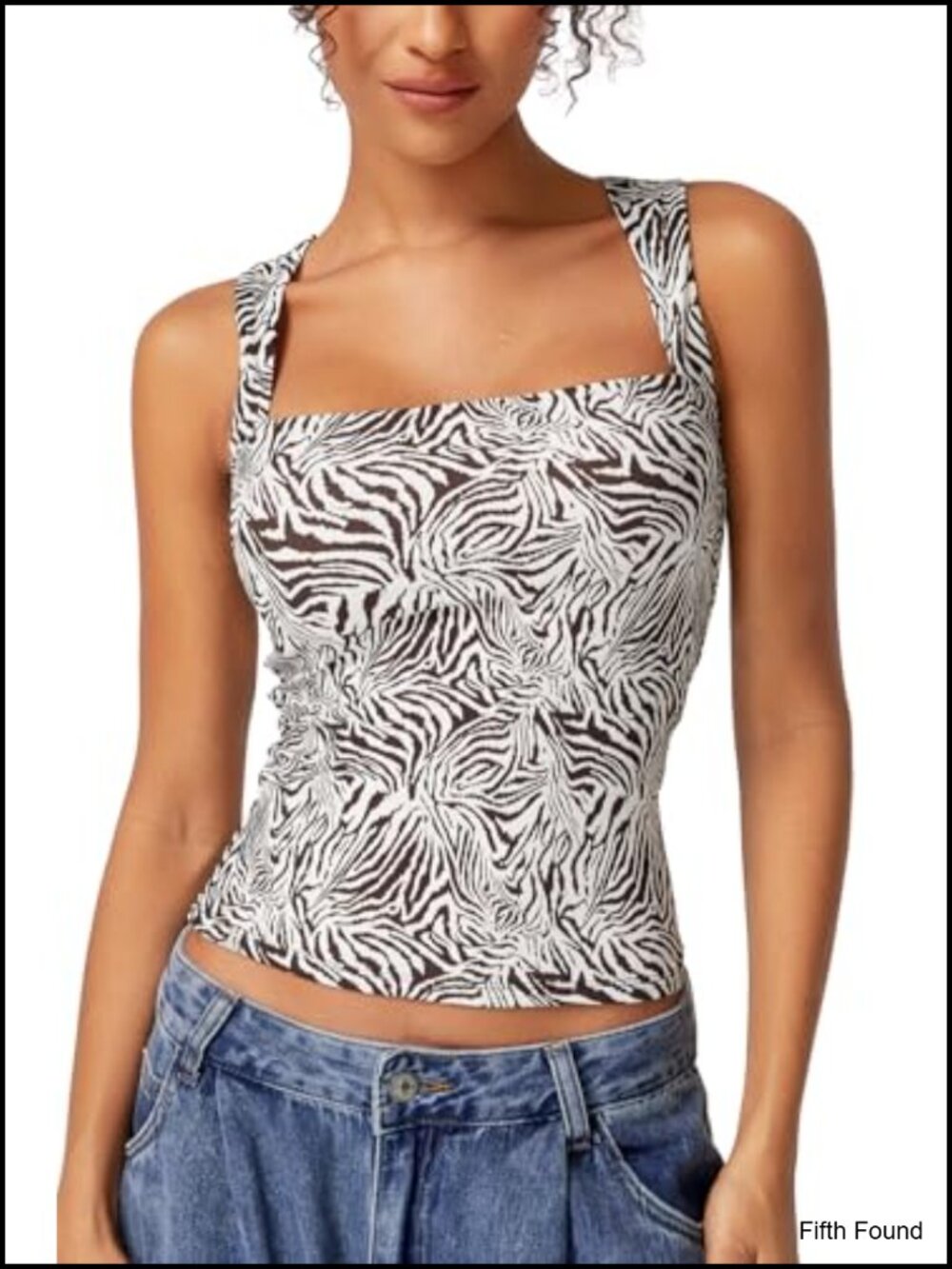Women's Sleeveless Square Neck Double-Layer Tank Top High Stretch